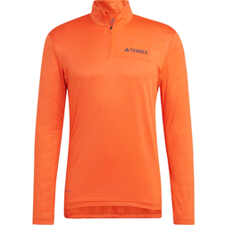 adidas Men's Terrex Multi Half Zip Long Sleeve Tee - Semi Impact Orange
