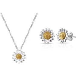 Philip Jones Daisy Jewellery Set - Silver/Gold