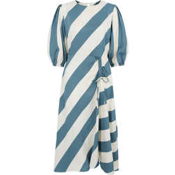 Aligne Getson Humbug Stripe Midi Dress - Dove Blue