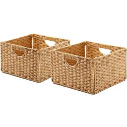 Seville Classics Premium Hand Woven Portable Laundry Bin Basket 31.8cm 2pcs