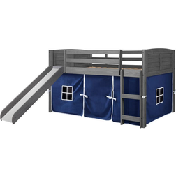 Donco kids Twin Louver Low Loft with Slide & Tent 43.4x91"