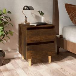 vidaXL 2x Solid Wood Bedside Table