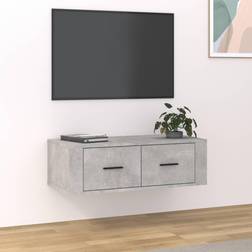 vidaXL Suspendu Gris Béton 80 x 36 x 25 cm Meuble TV