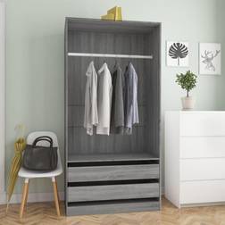 vidaXL De Madera Contrachapada Gris 100x50x200 cm Armario 100x45cm