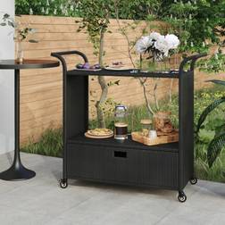 vidaXL Bar Cart with Poly Garden Trolley Table 17.7x17.7"