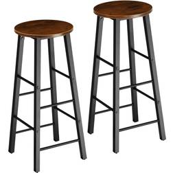 tectake 2 Sgabelli Keynes Industriale Scuro Sgabello da bar 2pcs