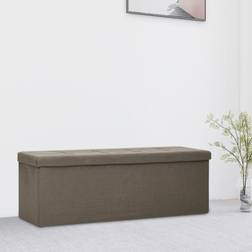 vidaXL Pliable Marron Faux Lin Brown Banc de Rangement