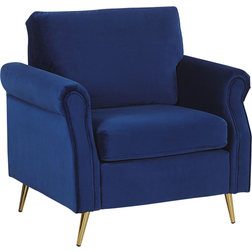 Beliani Velvet Fabric Cobalt Retro Glam Armchair