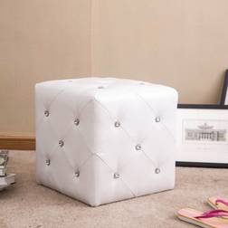 Warehouse of Tiffany Forza White Cubed Seating Stool