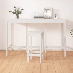 vidaXL Blanc 180x80x110 cm Bois Massif De Pin Table de bar