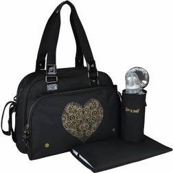 Sac à langer Simply Premium + accessoires - Noir cųur doré