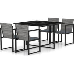 vidaXL 5 Piece Patio Dining Set, 1 Table incl. 4 Chairs