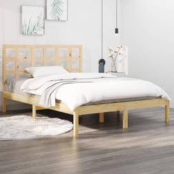 vidaXL brown, 160 Solid Wood Bed Frame Bettrahmen