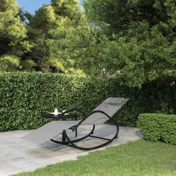 vidaXL Chaise Longue À Bascule Bain de Soleil d'Extérieur Terrasse Plage Jardin Arrière-cour