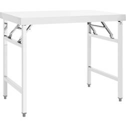 vidaXL Keittiön taitettava työpöytä 100x60x80 cm ruostumaton teräs