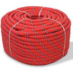 vidaXL Corde Bateau Polypropylène Rouge 12mm Corde de Levage Corde en Bobine