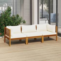 vidaXL 3-Seater Patio Sofa with Cream Lounge-Set