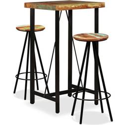 vidaXL 3 pcs Bois De Récupération Massif Ensemble de Bar d'Extérieur