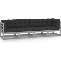 vidaXL 4-personers havesofa hynder massivt Lounge-Set
