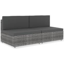vidaXL 2-personers polyrattan Modulsofa