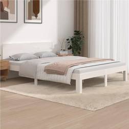 vidaXL Estructura Cama Doble Sin Colchón Madera Pino Blanco 140x190 cm