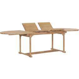 vidaXL Teck Massif Table Extensible de Jardin Ovale Table de Jardin