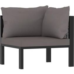 vidaXL Hoekbank Sectioneel Met Linkerarmleuning Poly Rattan Antraciet