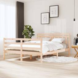 vidaXL Frame Solid 4FT6 Double Brown