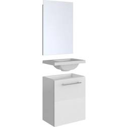 Allibert Ensemble Meuble Lave-Mains Avec Miroir Belem Pack L40 x H51 x P25 cm