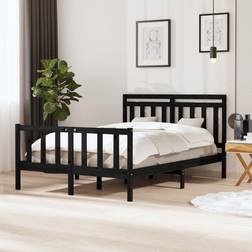 vidaXL black, Solid Bed Frame Bettrahmen