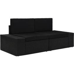 vidaXL Sectionnel 2 Places Sofa de Jardin Meuble d'Extérieur Canapé de Terrasse Patio Résistant Canapé Modulaire