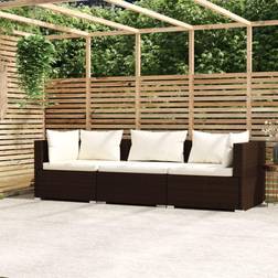 vidaXL 3-personers hynder polyrattan Sofa