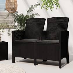 vidaXL 2-personers havebænk polyrattan Sofá de Exterior