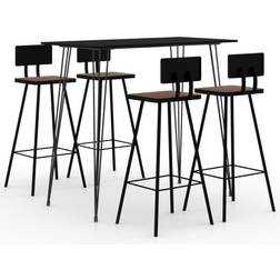 vidaXL 5 pcs Mobilier de Bistrot Meubles de Pub Table Ensemble de Bar d'Extérieur