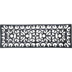 Homescapes Wrought Iron Effect Parisian Rubber Doormat 75 25cm Black