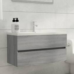 vidaXL Mueble De Lavabo Madera De Ingeniería Gris Sonoma 90 x 38.5 x 45 cm