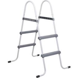 vidaXL Escalera De Piscina Acero Gris 84 Cm