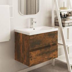 vidaXL Mobile Lavabo Rovere Fumo 60x38.5x45 cm Legno Multistrato