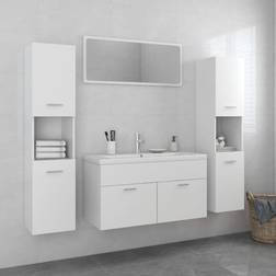 vidaXL Juego De Muebles De Baño Madera De Ingeniería Blanco