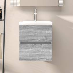 vidaXL Mueble de Lavabo Madera de Ingeniería Gris 41 x 38.5 x 45 cm