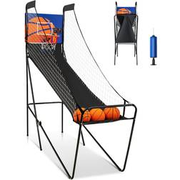 Costway Foldable Single Shot Basketball Arcade Game W/Electronic Scorer 3 Basketballs