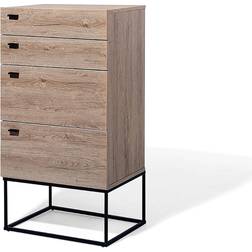 Beliani Chiffonnier Au Style Industriel 4 Tiroirs De Tailles Chambre Moderne Commode