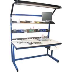 Proline Global Industrial Bench-In-A-Box Cantilever Workbench, Plastic Laminate Top, 60"Wx30"D, Blue