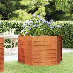 vidaXL 129 129 77 cm Garden Planter Grey Weathering Steel Raised Bed