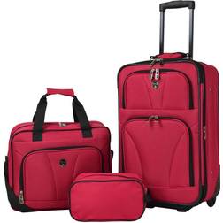 Travelers Club Bowman 3-Piece Expandable Luggage Set Black Dopp Tote 20