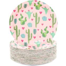 Cactus Paper Plates for Fiesta Birthday Party, Baby Shower (9 In, 80 Pack)