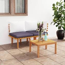 vidaXL Divani Giardino 2 pz Con Cuscini in Massello di Acacia Set da Lounge da Esterno