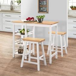 vidaXL 3 pcs MDF Blanc Ensemble de Bar d'Extérieur