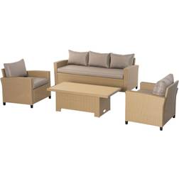 OutSunny 860-209V70 Outdoor Lounge Set, 1 Table incl. 2 Chairs & 1 Sofas