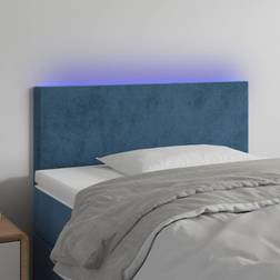 vidaXL Con Led De Terciopelo Azul Oscuro 80x5x78/88 cm - Azul Cabecero